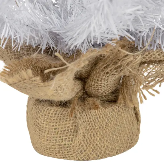 Northlight Medium Mini White Balsam Pine Artificial Christmas Tree with Burlap Base - 24" - Unlit {7}
