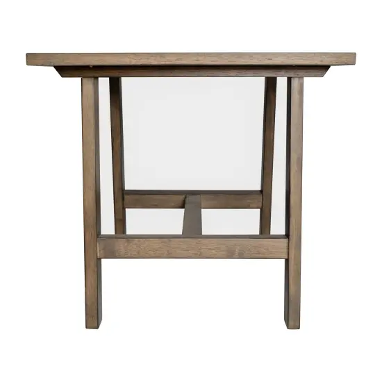 Merrick Lane Mabel Farmhouse Trestle End Table, Solid Wood Rustic Accent Table Dark Gray {10}