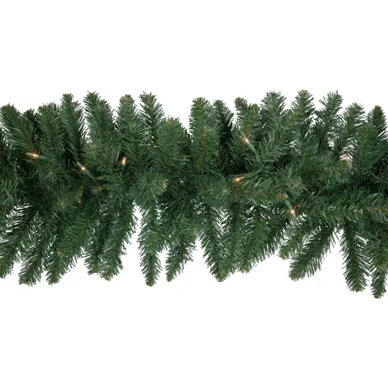 Northlight Pre-Lit Buffalo Fir Artificial Christmas Garland - 9' x 12 - Clear Lights Green {6}