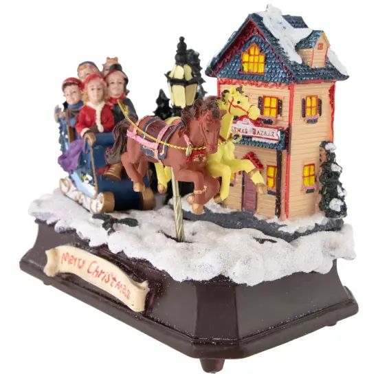 Northlight Animated and Musical Christmas Sleigh Decoration - 6.25" Brown {5}