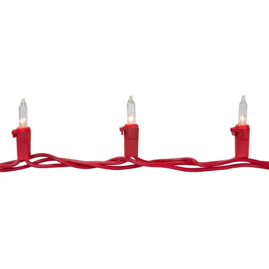 Northlight Mini Christmas Light Set - Clear - 10' Red Wire - 50ct {7}