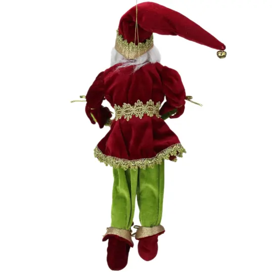 Northlight Whimsical Elf Hanging Christmas Figure - 18" - Red and Green {5}
