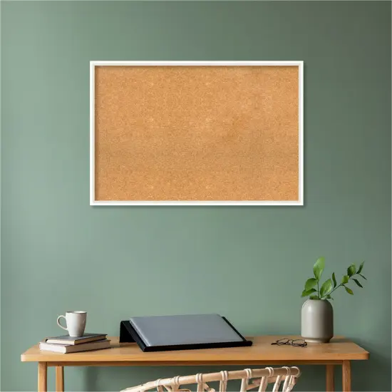 Lucie Wood Framed Corkboard, Natural Cork Lucie White {5}