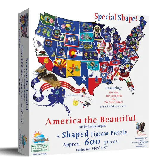 Sunsout America the Beautiful 1000 pc Special Shape Jigsaw Puzzle 95995 {3}
