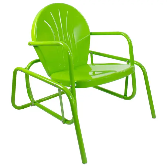 Northlight Outdoor Retro Metal Tulip Glider Patio Chair, Lime Green {4}