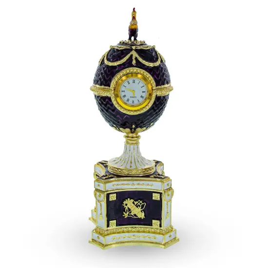 1904 Kelch Chanticleer Royal Imperial Musical Easter Egg in Purple Enamel {1}