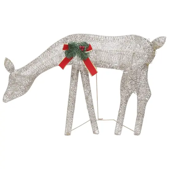 6 pcs Christmas Reindeers with White Mesh Gold {6}