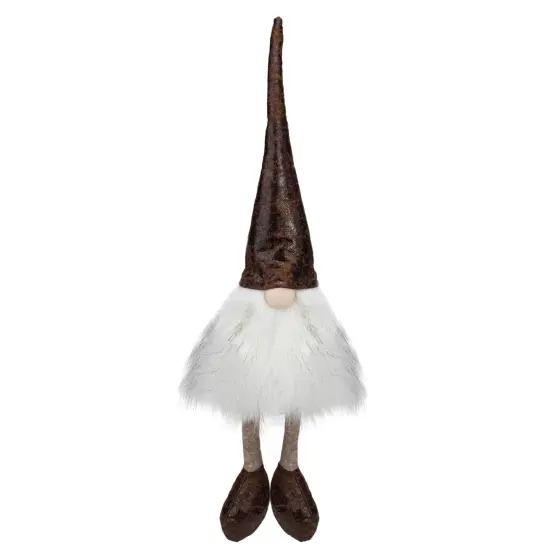 Northlight Rustic Sitting Gnome Christmas Decoration - 12" - White and Brown {1}