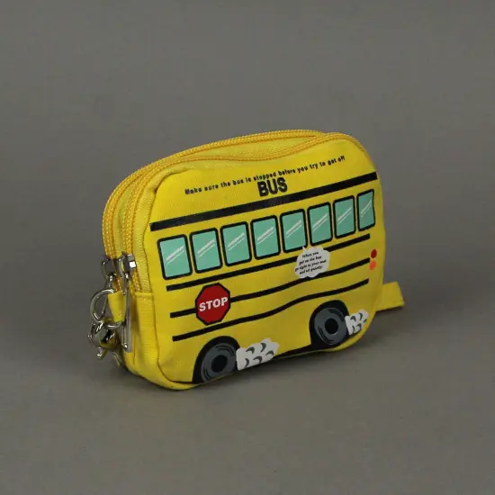 Bright Yellow Canvas School Bus Wristlet Clutch Purse {6}