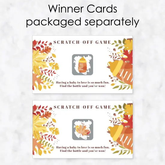 Big Dot of Happiness Fall Foliage Baby - Autumn Leaves Baby Shower Game Scratch Off Cards - 22 Count {4}