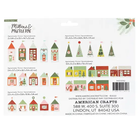 Mittens & Mistletoe Advent Calendar 40/Pkg-Makes 25 Houses {2}