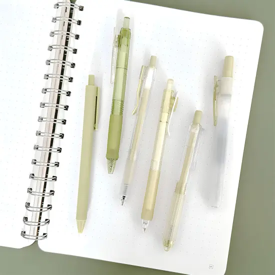 Wrapables Retractable Rollerball Pens and Highlighter Set, 0.5mm Black Gel Ink Pens for Home, Office, Stationery (Set of 6) Yellow {12}