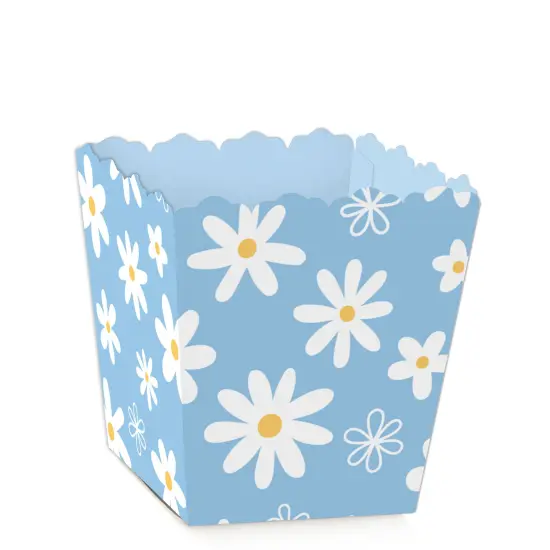 Big Dot of Happiness Blue Daisy Flowers - Party Mini Favor Boxes - Floral Party Treat Candy Boxes - Set of 12 {1}