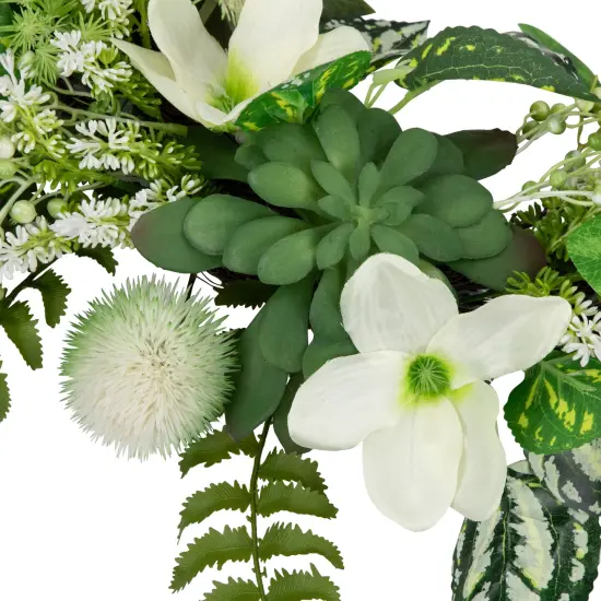 Northlight Hellebores and Ivy Artificial Spring Floral Wreath, 24-Inch Green {6}