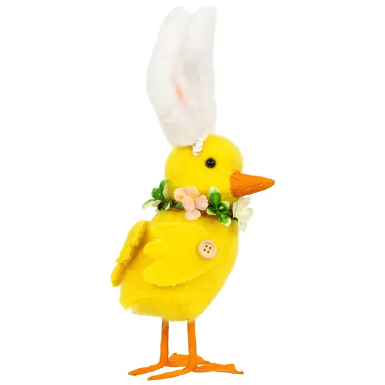 Northlight Duckling with Rabbit Ears Easter Figurine - 10" - Yellow {6}