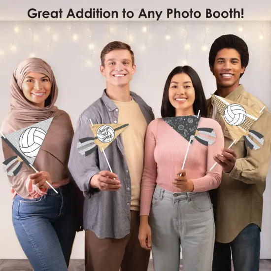 Big Dot of Happiness Bump, Set, Spike - Volleyball - Triangle Baby Shower or Birthday Party Photo Props - Pennant Flag Centerpieces - Set of 20 {6}