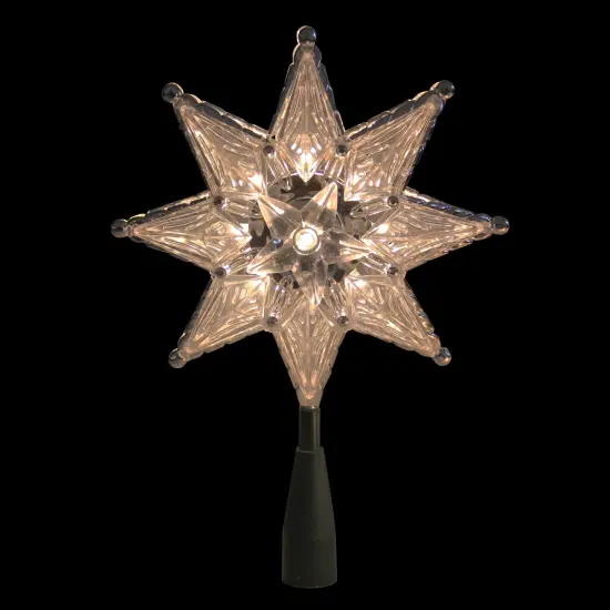 Northlight 8" Lighted Silver and Clear Mosaic Star Christmas Tree Topper - Clear Lights {3}