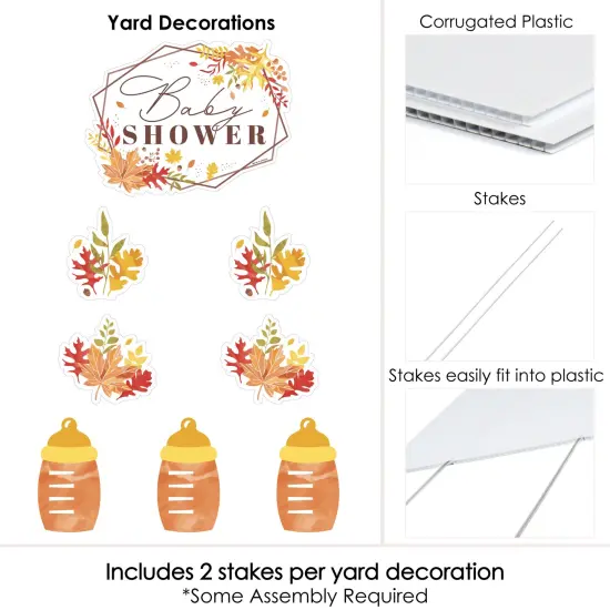 Big Dot of Happiness Fall Foliage Baby - Yard Sign and Outdoor Lawn Decorations - Autumn Leaves Baby Shower Yard Signs - Set of 8 {6}