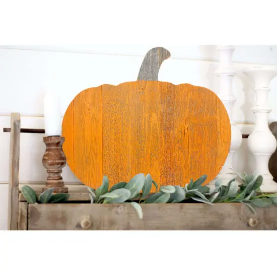 Rustic Farmhouse Fall Harvest Reclaimed Wood Pumpkin Grey {3}