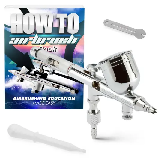 PointZero Dual-Action 9cc Gravity-Feed Airbrush Set w/ MAC Valve - .2mm Nozzle {1}