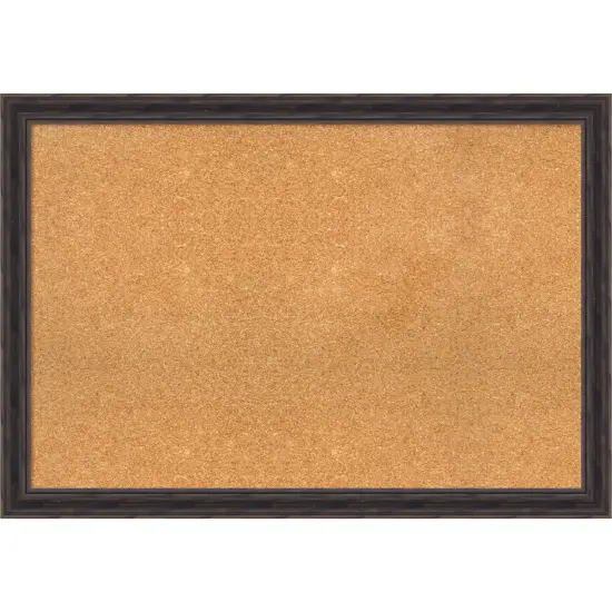 Rustic Pine Narrow Wood Framed Corkboard, Natural Cork Rustic Pine Brown {1}