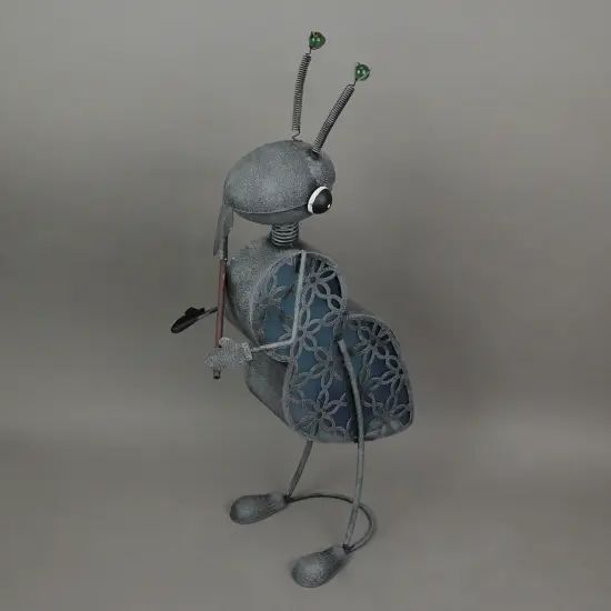 Metal Gardening Ant Solar LED Garden Statue Patio Light Yard Decor Art {5}