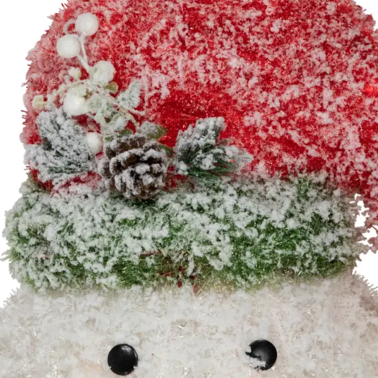Northlight 22" Lighted Snowman Wearing a Red Frosted Hat with Pine Christmas Tree Topper {6}
