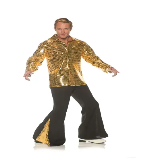 Men's Stylin' 70s Gold Dancing King Costume {1}