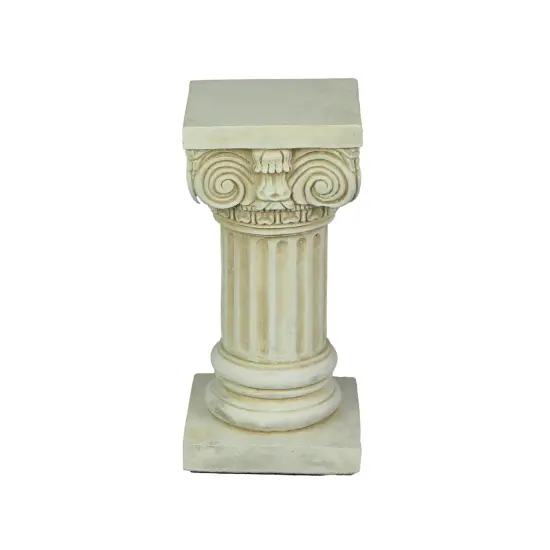 Antique White Solid Concrete Roman Ionic Column Pillar Pedestal 8.25 Inches High {6}