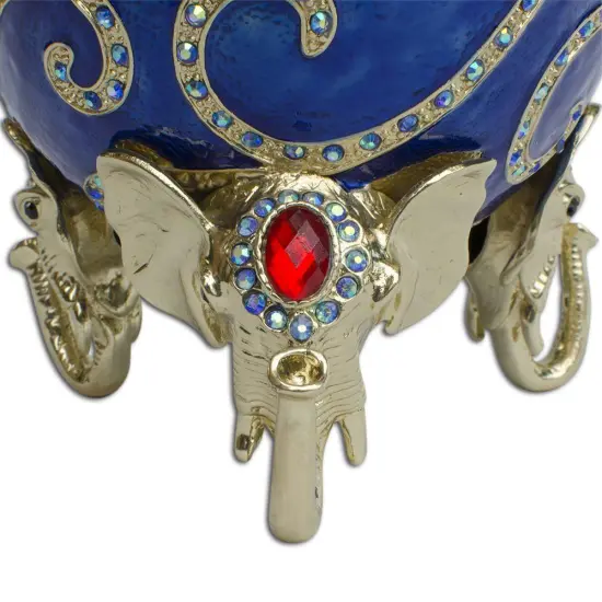Jeweled Royal Elephant Egg Figurine 7.5 Inches {4}