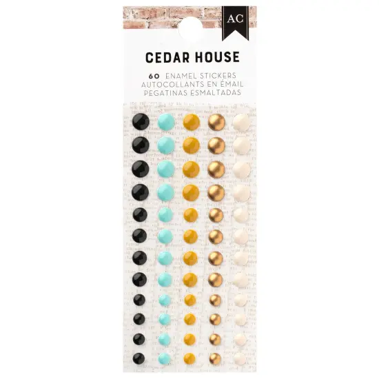 American Crafts Cedar House Enamel Dots 60/Pkg-Gold Foil {1}
