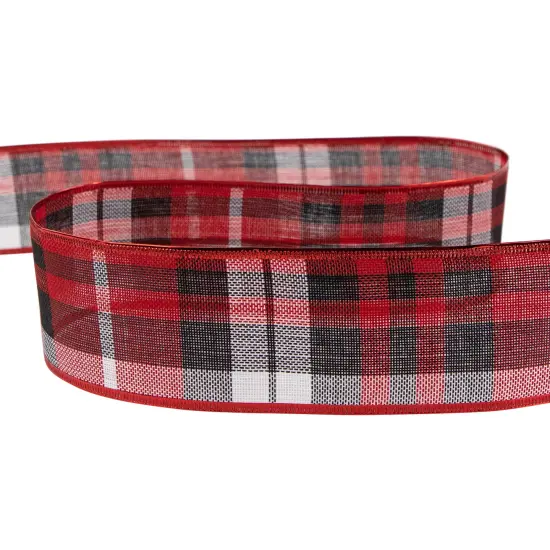 Northlight Red and Black Plaid Wired Craft Christmas Ribbon 2.5" x 10 Yards {6}