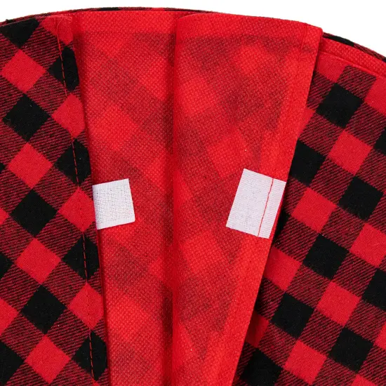 Northlight 20" Red and Black Buffalo Plaid Mini Christmas Tree Skirt {5}