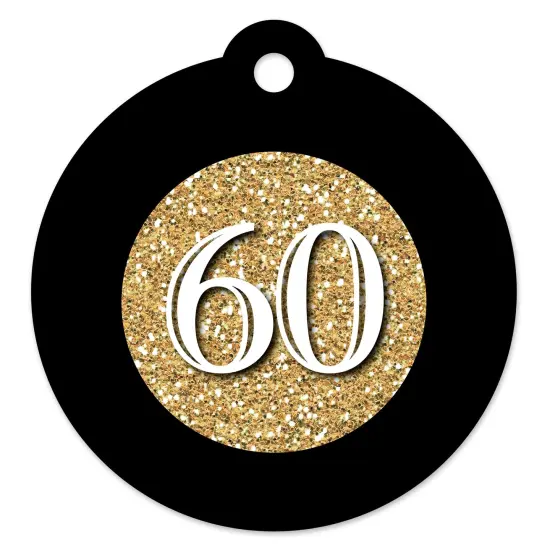 Big Dot of Happiness Adult 60th Birthday - Gold - Birthday Party Favor Gift Tags (Set of 20) {1}