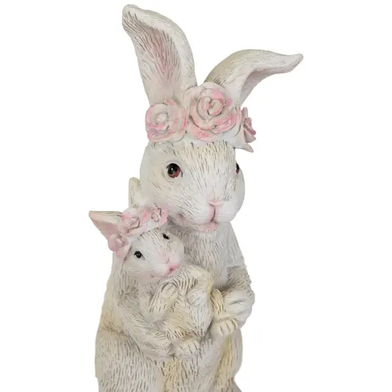 Northlight Mother and Baby Bunny Outdoor Garden Easter Statue - 9.25" White {7}