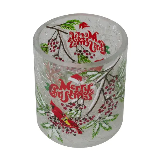 Northlight 2.75-Inch Cardinal and Pine Hand Painted Flameless Christmas Candle Holder Red {4}