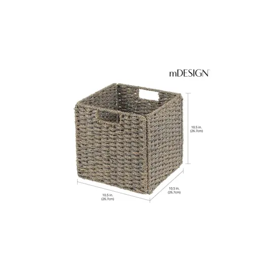 mDesign Woven Seagrass Home Storage Basket for Cube Furniture {3}