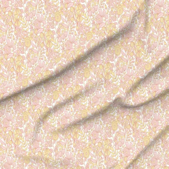 Various Fabrics by the Yard or Fat Quarter Romantic Floral Pastel Pink Yellow Feminine Cheerful Playful Delicate Custom Printed Fabric by Spoonflower {6}