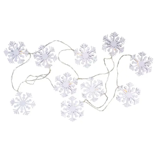 Northlight Snowflake LED Candlelight Clear Christmas Light Set - 4' Clear Wire - 10ct White {6}