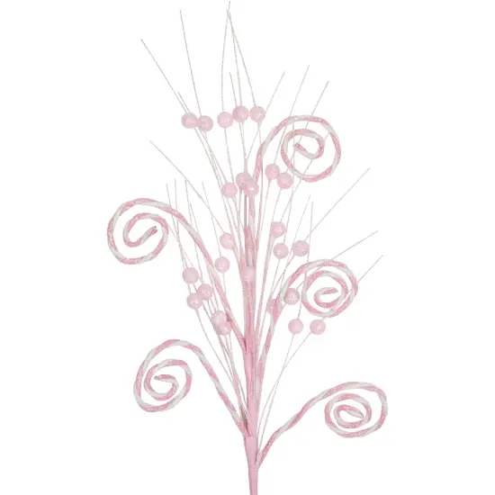 Northlight 29" Pink and White Candy Cane Swirls Christmas Spray {4}