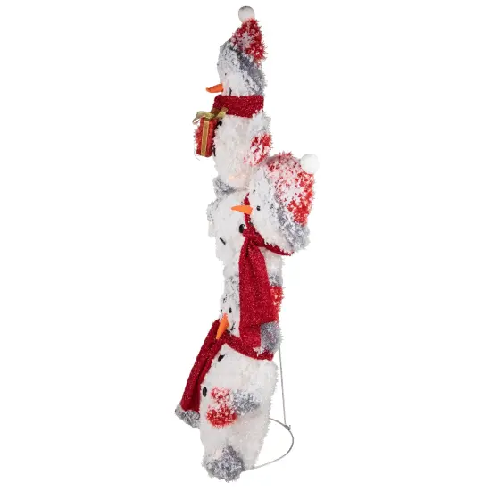 Northlight 42" Lighted Stacked Snowman Family Outdoor Christmas Decoraton White {6}