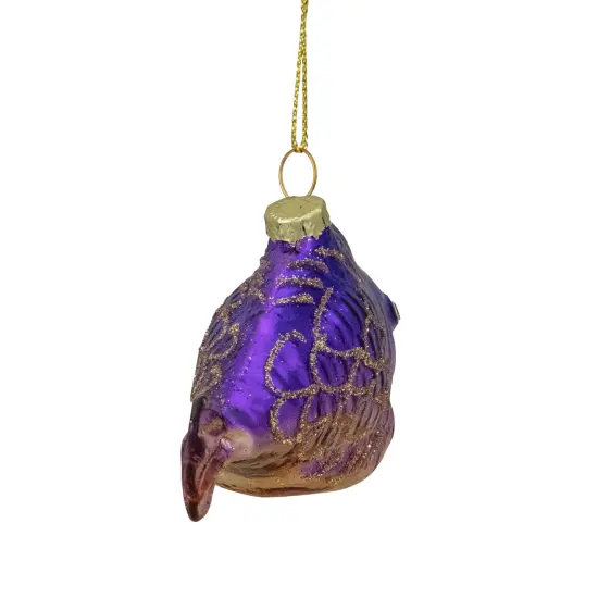 Northlight Glass Fish Christmas Ornament - 4" - Purple and Gold {6}