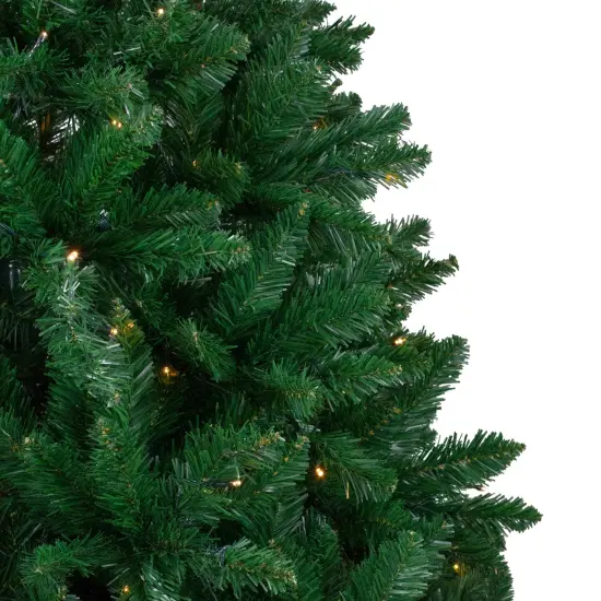 Northlight 7.5' Pre-Lit Full Twin Lakes Fir Artificial Christmas Tree - Warm White LED Lights Green {6}