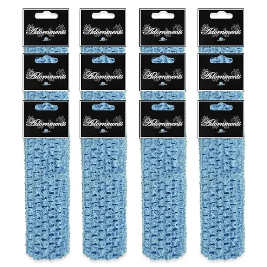 Pack of 12 Crochet Stretch Headbands Blue {1}