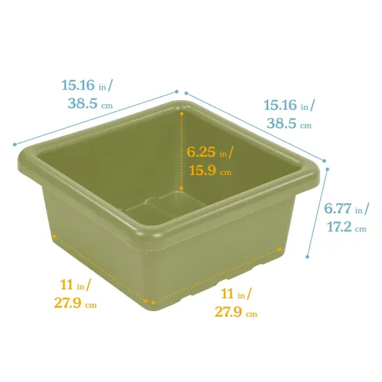 Square Bin with Lid, Storage Containers, 2-Pack Fern Green {2}