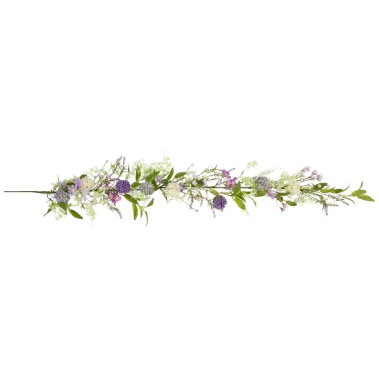 Northlight Wildflower and Berry Spring Garland - 5' - Purple {1}