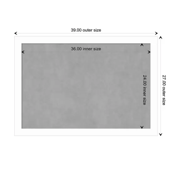 Basic Narrow Wood Framed Magnetic Board Basic White Narrow {1}