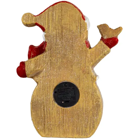 Northlight LED Lighted Gingerbread Snowman with Bird Christmas Figure - 15" Brown {7}
