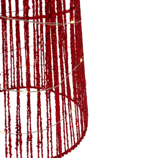 Northlight LED Lighted Glitter Cone Tree Outdoor Christmas Decorations - 23.5" - Set of 3 Red {5}