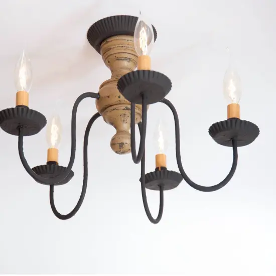 Irvin's Country Tinware Thorndale Ceiling Light in Pearwood {4}